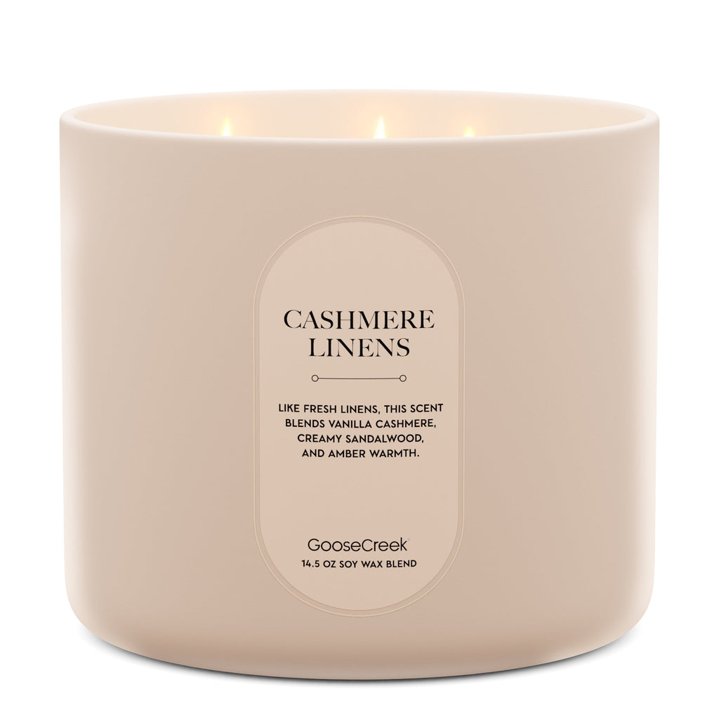 Cashmere Linens High Intensity 3-Wick 14.5oz Candle