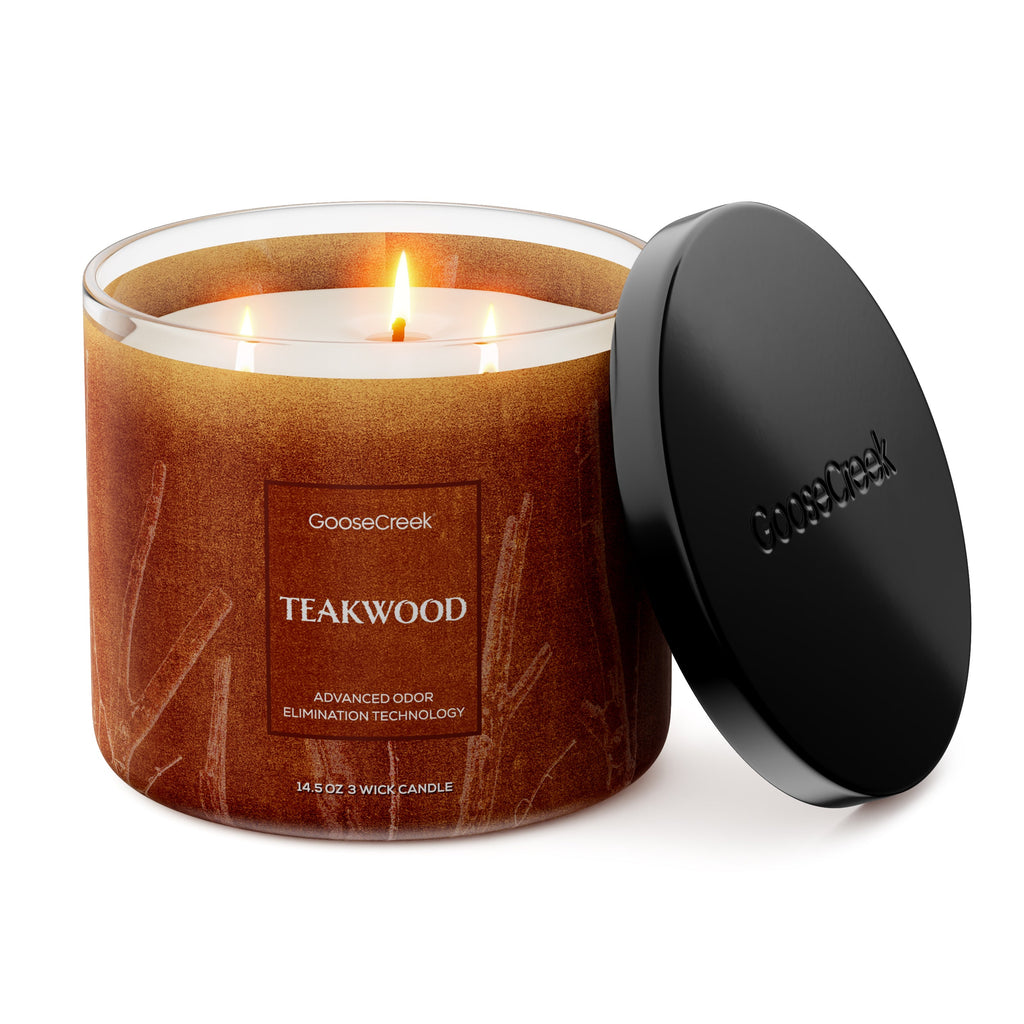 Teakwood Odor Eliminating 3-Wick Candle