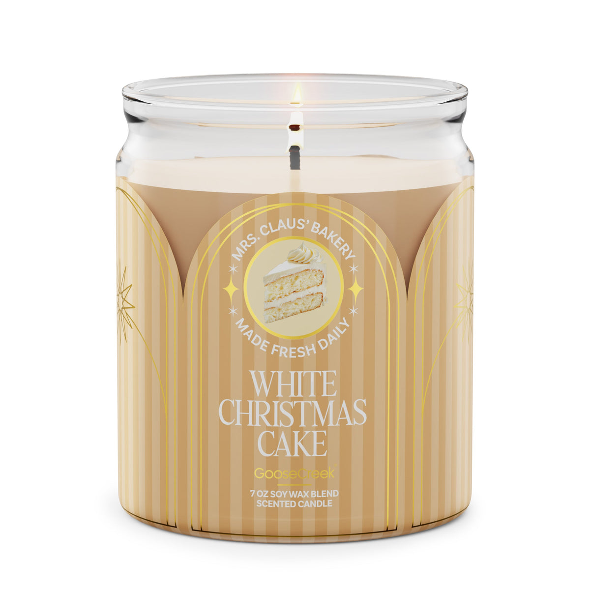 White Christmas Cake 7oz Single Wick Candle